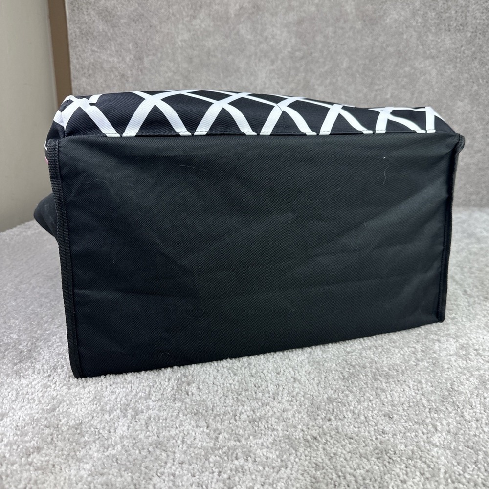 Pampered Chef XL Heavy Duty Consultant Divided Pink White & Black Tote Bag - Picture 5 of 6